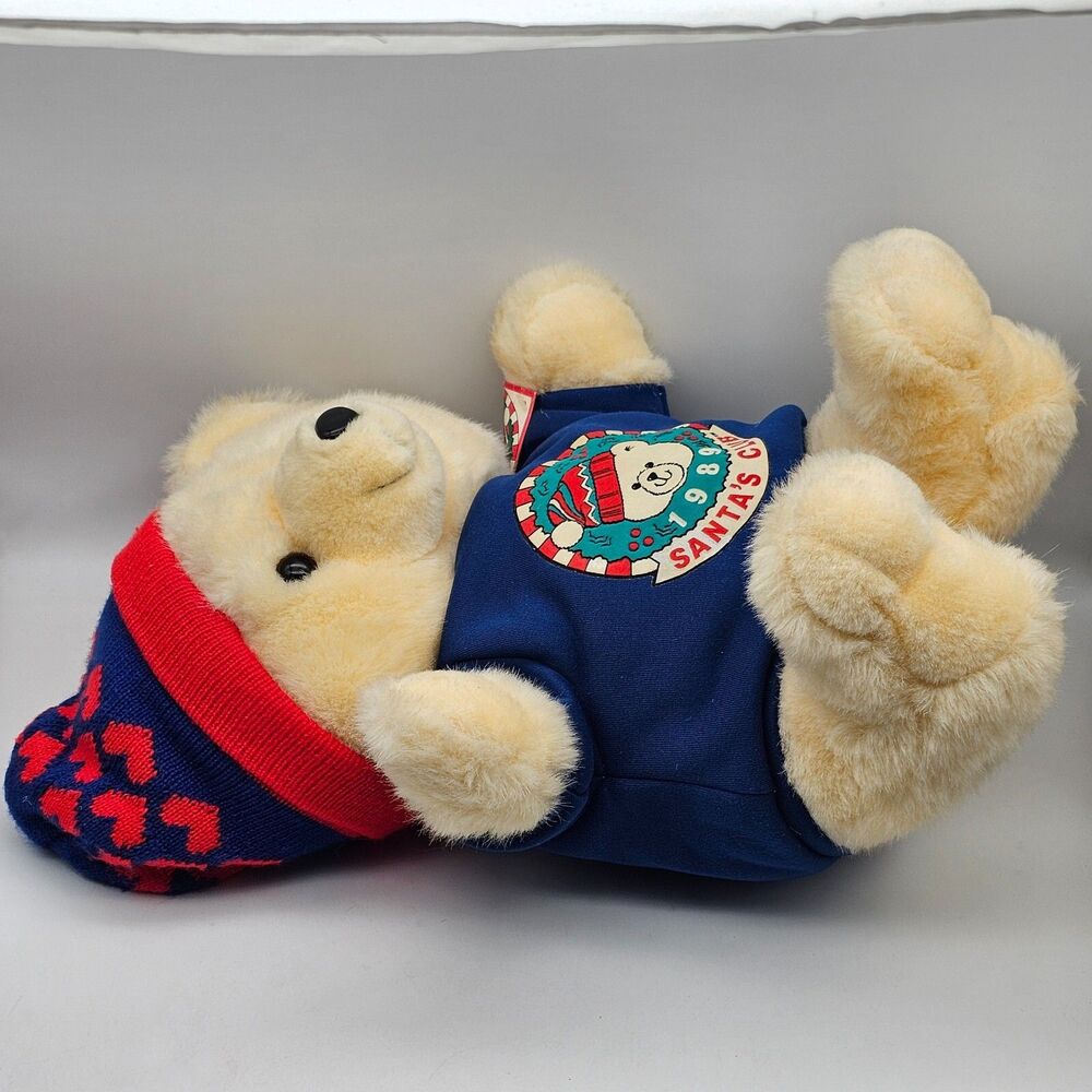 Christmas Bear Plush Stuffed Animal K-Mart 1989 Santas Club TAGS 18" VTG Dan Dee - Picture 5 of 12